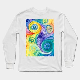 Retro Swirls and Cosmic Twirls: Tie Dye Design with a Nostalgic Twist No. 3 Long Sleeve T-Shirt